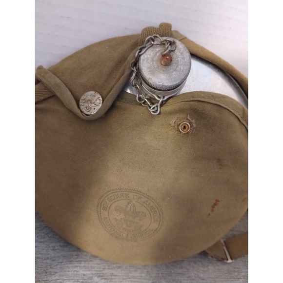 Vintage Boy Scouts Of America Canteen NATIONAL COUNCIL Metal With Stamped Logo - Picture 4 of 5